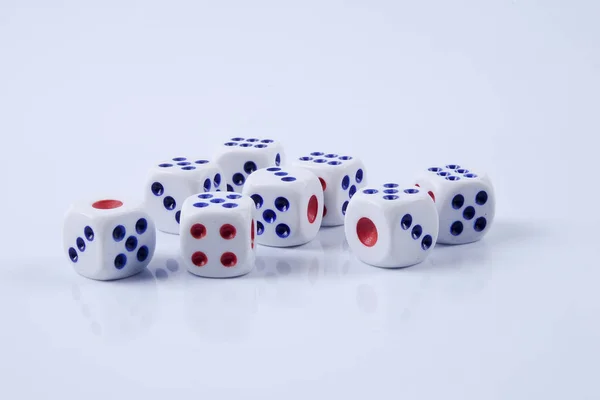 White Dices Isolated White Background — Stock Photo, Image