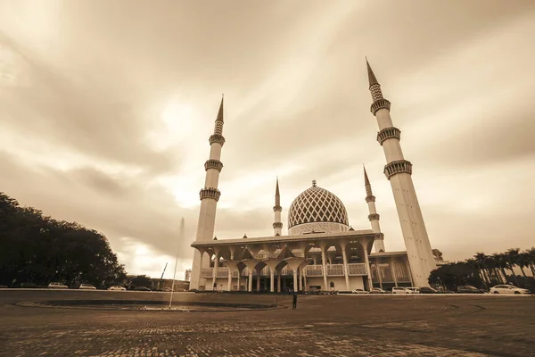 Moschea Sultan Salahuddin Abdul Aziz Shah Durante Tramonto Malesia Immagine — Foto Stock