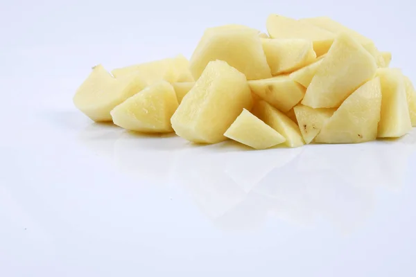 Свіжа Сира Картопля Білому Тлі — стокове фото