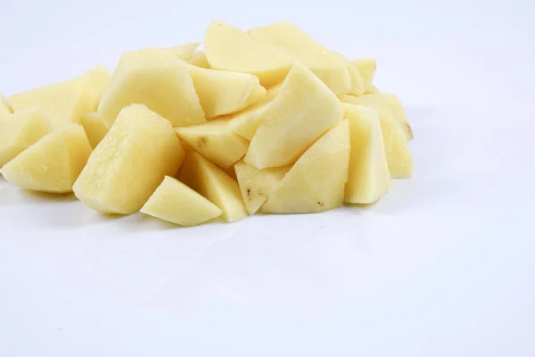 Свіжа Сира Картопля Білому Тлі — стокове фото
