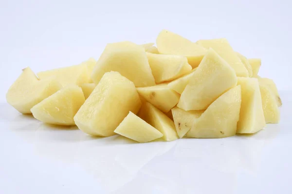 Fresh Raw Potato White Background — Stock Photo, Image
