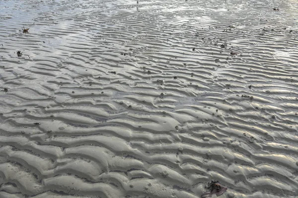 细砂纹的海滩 — 图库照片