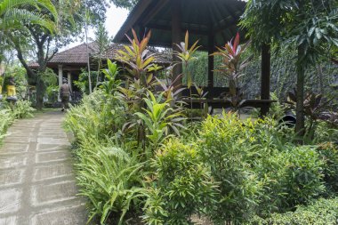 Bali, Endonezya, Nisan 2016 yaklaşık. geleneksel temple Lempuyang Agung üzerinde arka plan - Bali Adası sembolü bağlayın. Kültür ve mimari Asya insan, Endonezya dili ve Bali dili manzaralar