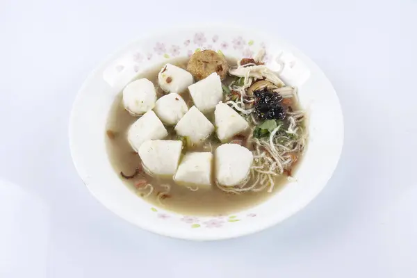 Soto fideos Indonesia alimentos aislados fondo — Foto de Stock