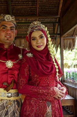 Geleneksel Cava düğün çift gelin ve damat Garden