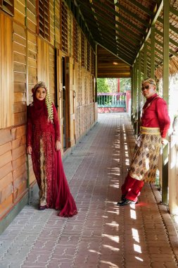 Geleneksel Cava düğün çift gelin ve damat Garden