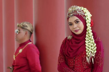 Geleneksel Cava düğün çift gelin ve damat Garden