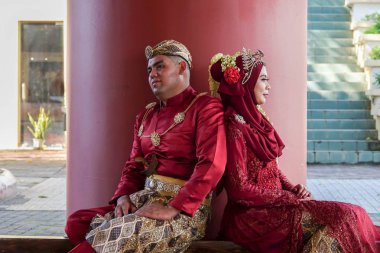 Geleneksel Cava düğün çift gelin ve damat Garden