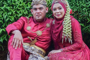 Geleneksel Cava düğün çift gelin ve damat Garden