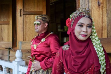 Geleneksel Cava düğün çift gelin ve damat Garden