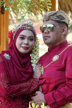 Geleneksel Cava düğün çift gelin ve damat Garden