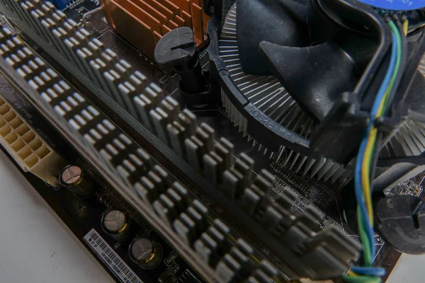 Kuala Lumpur, 15 August 2017: PCB Closeup of electronic circuit board with CPU processor. — Stock Photo, Image