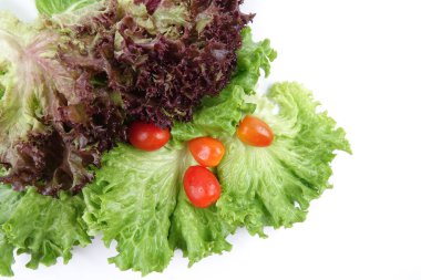 marul bir yığın closeup karışımı salata beyaz zemin üzerine