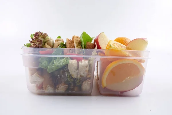 Lunchbox Zdrowe Kanapki Oraz Owoce Dla Dzieci Szkoły — Zdjęcie stockowe