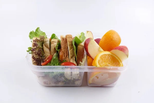 Healthy Lunchbox Sandwich Fruits School Chidren — Stock Photo, Image