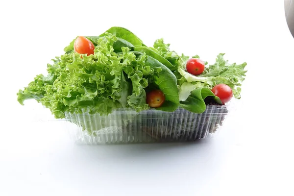 Close Van Een Stapel Van Sla Mix Voor Salade Een — Stockfoto
