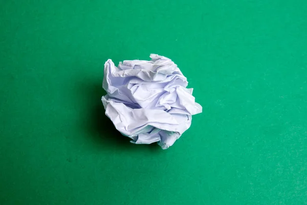 white Crumpled paper ball.