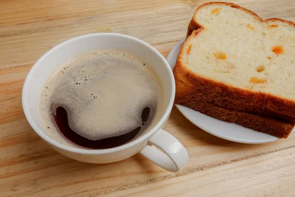 Notizblock Und Kaffeetasse Leer Auf Holztisch Büro — Stockfoto