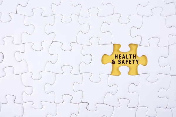 Health Safety Concept Missing Piece Puzzle White Background — Stock Photo, Image