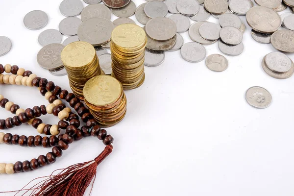 Rosary Coins Islamic Banking Finance Concept — Stock Photo, Image