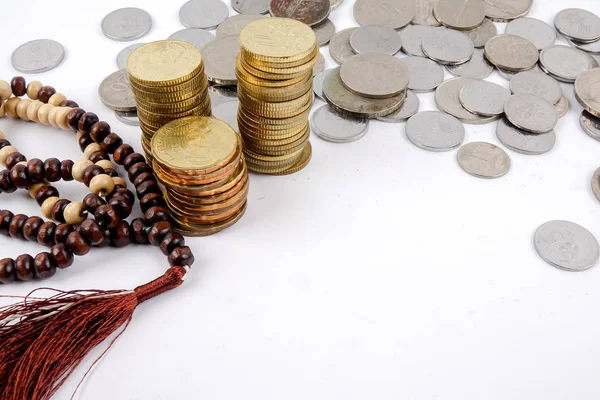 Rosary Coins Islamic Banking Finance Concept — Stock Photo, Image