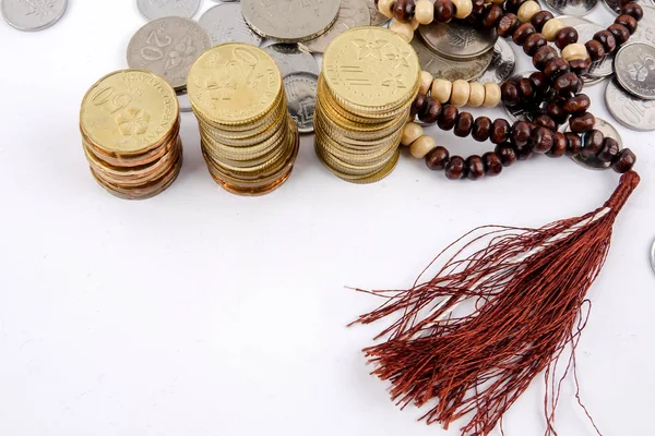 Rosary Coins Islamic Banking Finance Concept — Stock Photo, Image