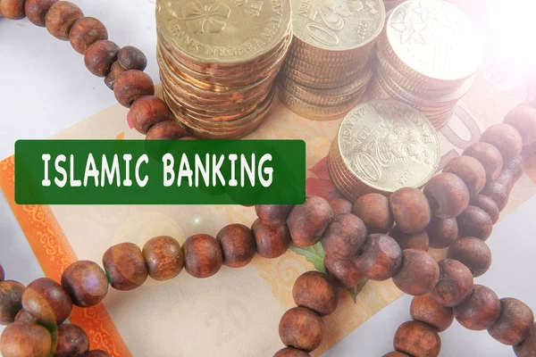 Rosario Monedas Concepto Banca Finanzas Islámicas — Foto de Stock