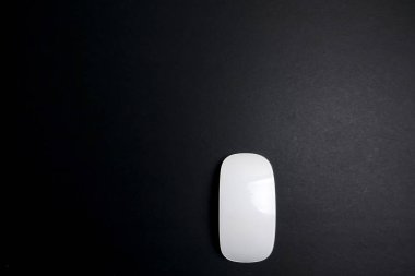 Siyah bir arka plan üzerinde beyaz fare.