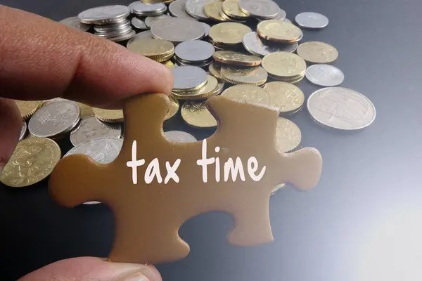 Tax Time Консепт Немає Головоломки Монетами — стокове фото