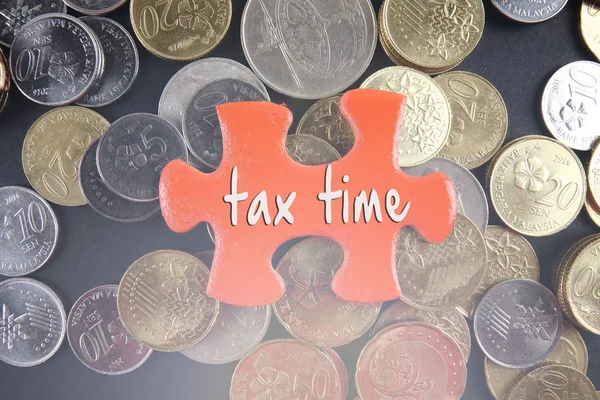 Tax Time Консепт Немає Головоломки Монетами — стокове фото
