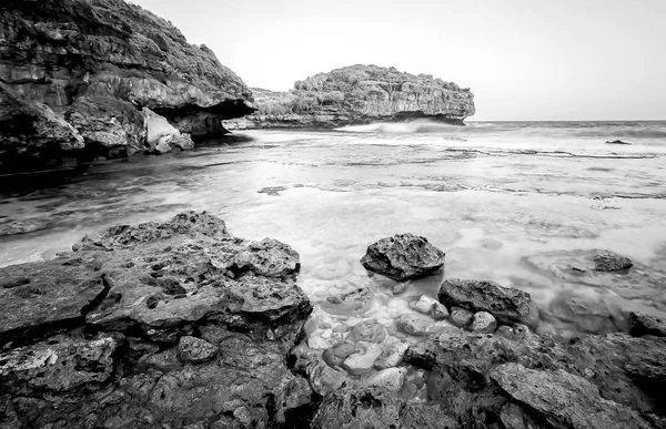 Increíble Vista Del Paisaje Marino Yogyakarta Con Roca Costera Natural —  Fotos de Stock