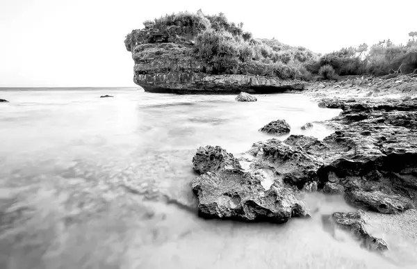 Дивовижна Панорама Джок Якарта Морський Пейзаж Природним Прибережні Скелі Переднього — стокове фото