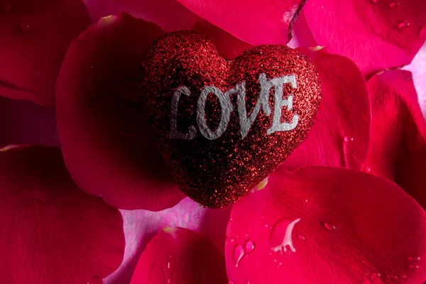 Love Concept Rose Petals — Stock Photo, Image