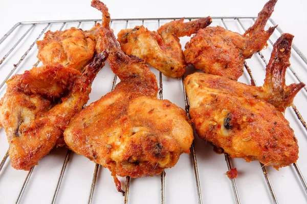 Roasted Chicken Wings Isolated White — Stock Photo, Image