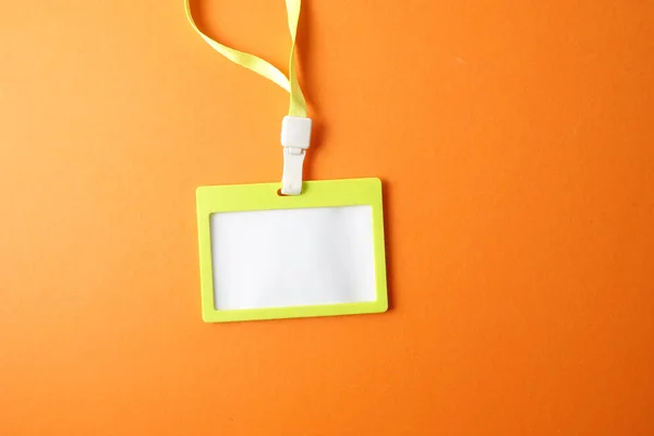 Empty Card Isolated Orange Background — Stock Photo, Image