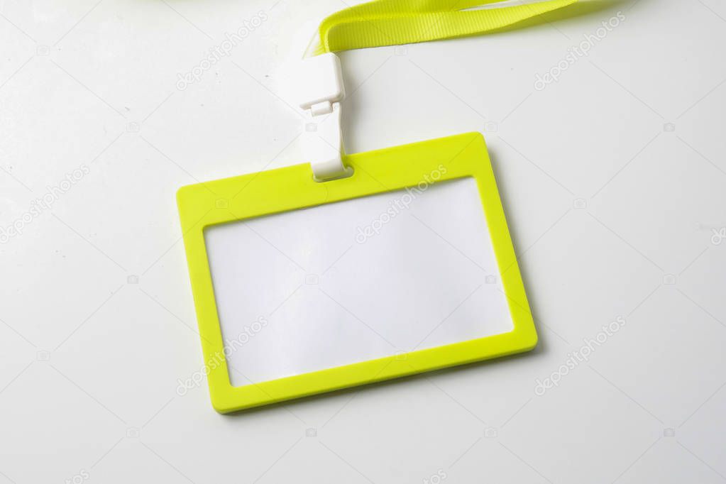 Empty ID card isolated on white.