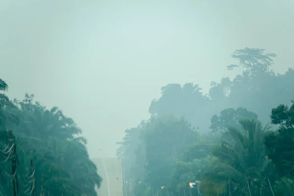 Сільські Краєвиди Небезпечним Туманом Туманом Куала Лумпурі Малайзія — стокове фото