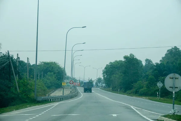 Görüş Mesafesi Düşük Kırsal Görüş Kuala Lumpur Malezya Tehlikeli Sis — Stok fotoğraf