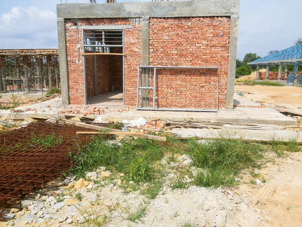 View Unorganised Construction Site Housing Development — Stock Photo, Image