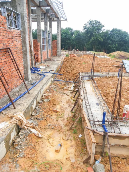 View Unorganised Construction Site Housing Development — Stock Photo, Image