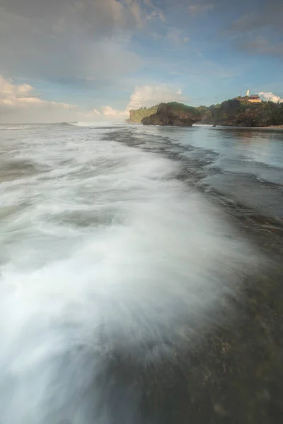 Malerischen Blick Auf Erstaunliche Tropische Strand Zusammensetzung Der Natur Und — Stockfoto