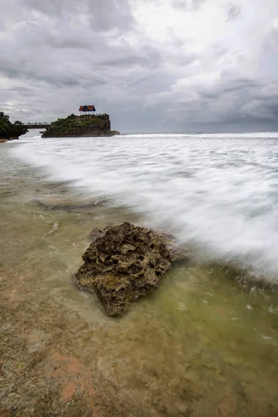 Naturskön Utsikt Över Fantastiska Tropiska Stranden Naturens Sammansättning Och Livfulla — Stockfoto