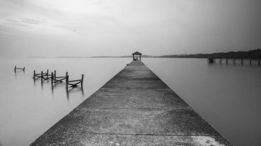 Port Dickson, Malezya 'da eski bir iskele. Uzun pozlama
