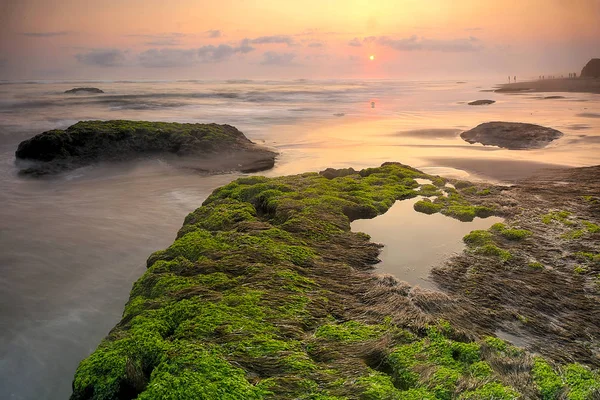 壮观的热带海滩风景 大自然的组成和充满活力的色彩 — 图库照片