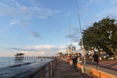 Muhteşem tropikal plajın manzarası. Doğa bileşimi ve canlı renkler.