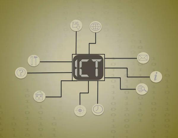 ICT - information and communications technology concept.