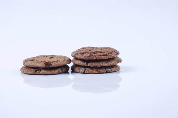 Chocolate Cookies Isolated White — Stock Photo, Image