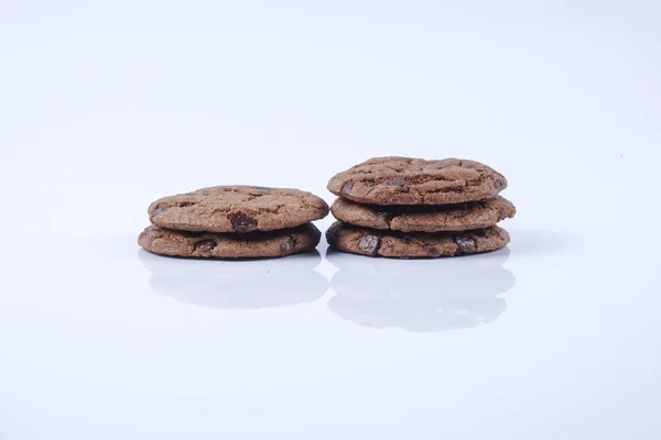 Chocolate Cookies Isolated White — Stock Photo, Image