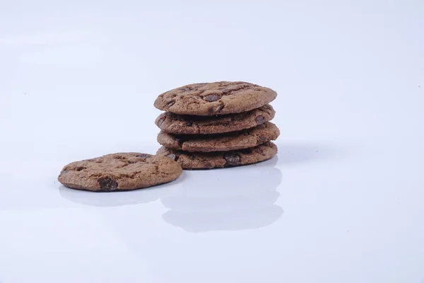 Chocolate Cookies Isolated White — Stock Photo, Image