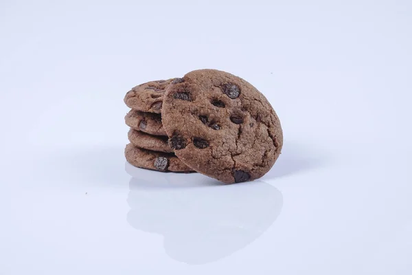 Chocolate Cookies Isolated White — Stock Photo, Image